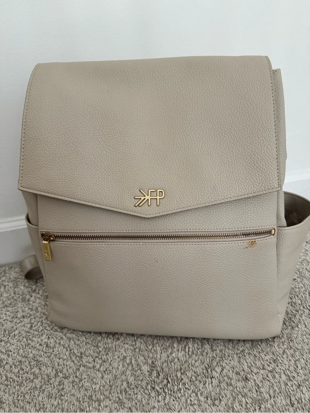 Freshly Picked Leather Diaper Bag - Taupe